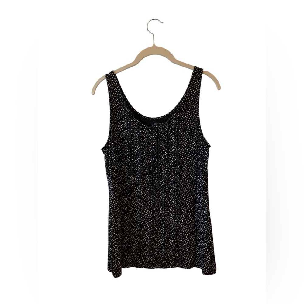 LOFT Black and White Dotted Tank Top size M